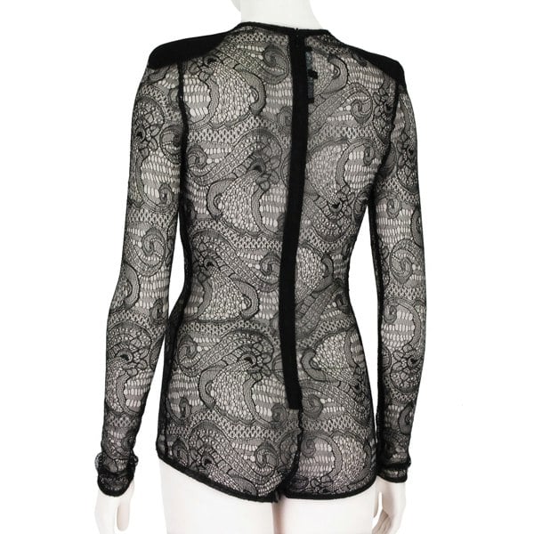 Elie Saab fine black lace bodysuit