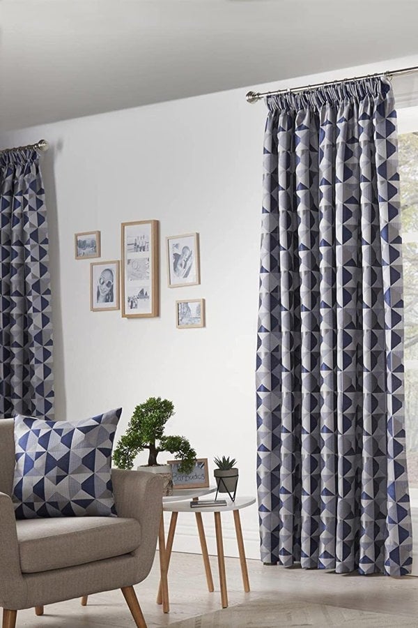 Alan Symonds Skandi Geometric Jacquard Fully Lined Taped Curtains