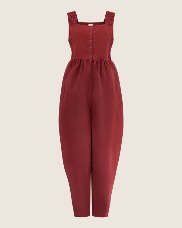Alice Red Smocking Strap Jumpsuit- image 2
