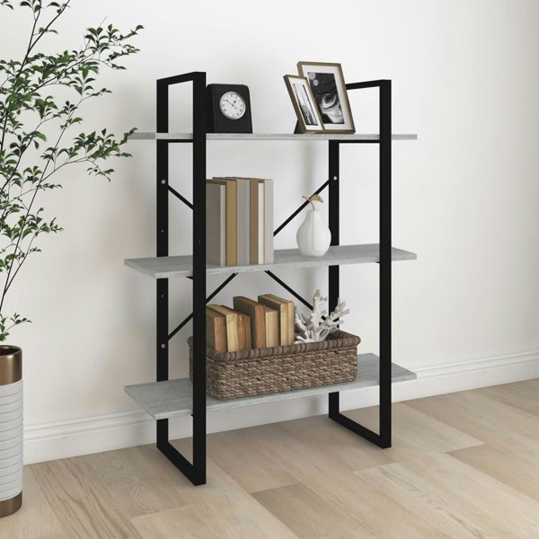 Berkfield Book Cabinet Grey Sonoma 80x30x105 cm Engineered Wood