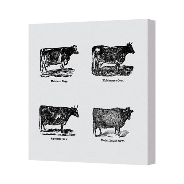 Benjamin Tate Design Contemporary Cow Art Canvas Print Four Cows Wall Decor UK Handmade