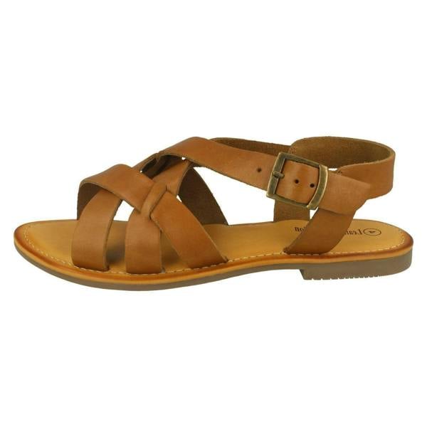 Leather Collection Ladies Leather Collection Buckle Slingback Sandals F00229