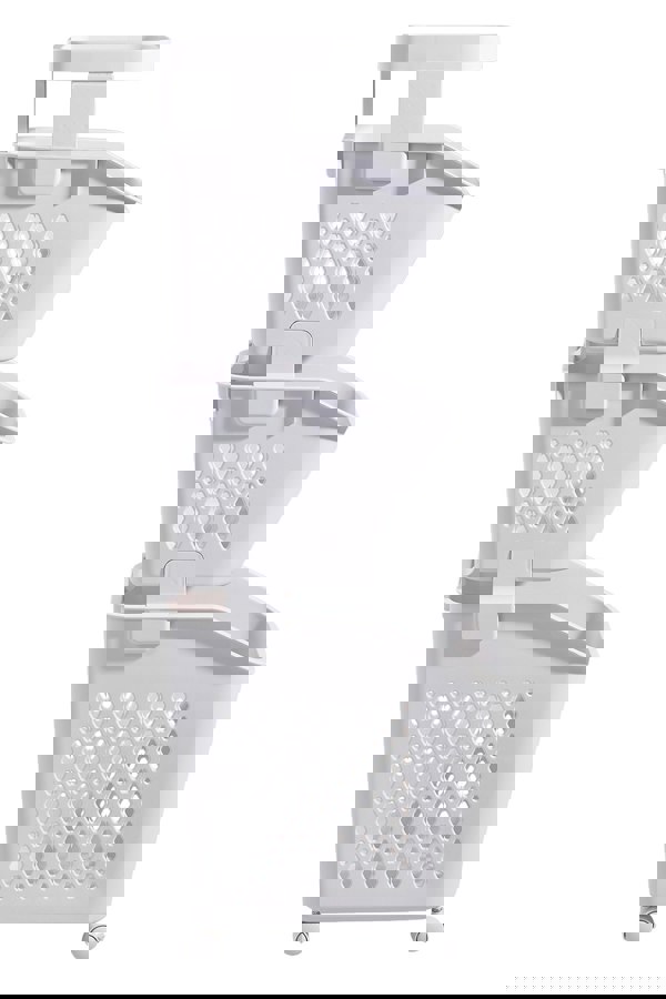 Living and Home 3-Tier Storage Rack Laundry Baskets with Casters