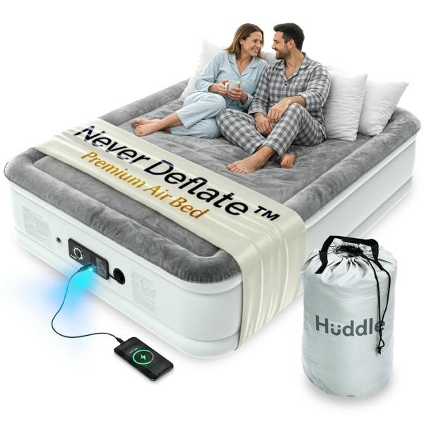 Huddle Never Deflate™ Air Mattress with Patented Dual Pump - Double