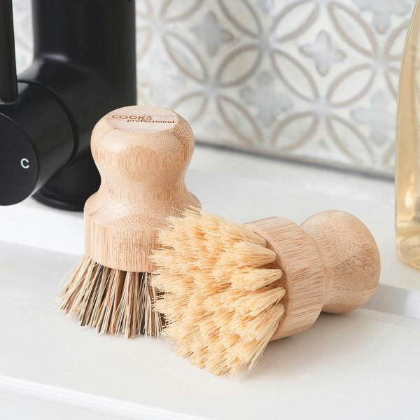 Cooks Professional Bamboo Pot Brushes | Pack of 2