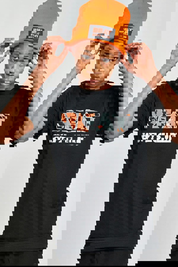 Beat Boyz Club Atmospheric T-Shirt - Black/Orange Geo