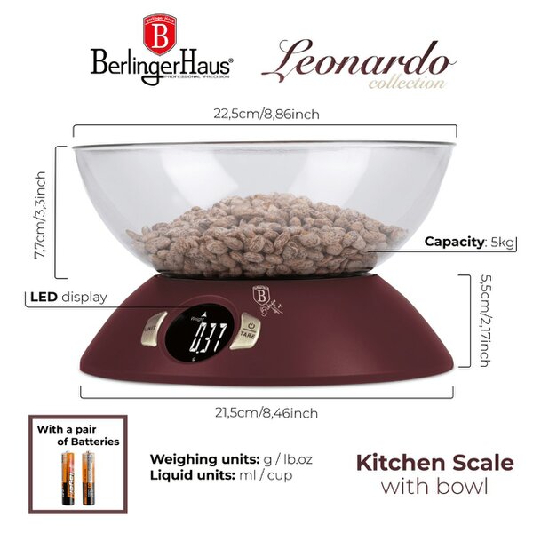 Berlinger Haus Kitchen scale with bowl Berlinger Haus BH9615 Leonardo