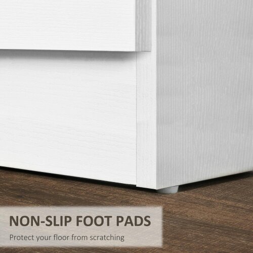 Wyld Haus Yotose White Wood 3 Drawer Bedside Table with Silver Metal Handles