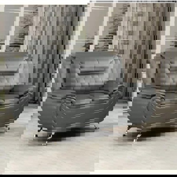 SQUAREBOXX Eclipse Leather 3+2 Seater Sofa in Grey