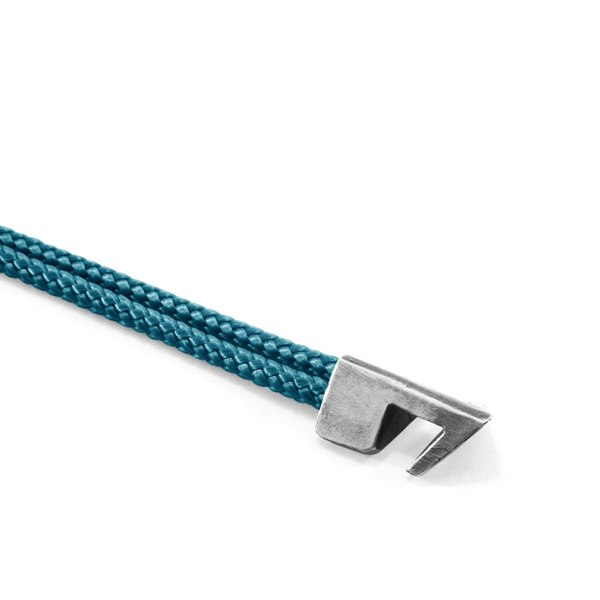Anchor & Crew Ocean Blue Brixham Silver and Rope Bracelet