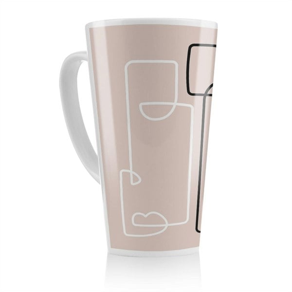 Benjamin Tate Design line art of two faces Designer Latte Mug