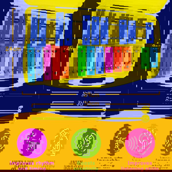 A-Star 25 Note Chromatic Glockenspiel Tuned Percussion#Colour_Yellow