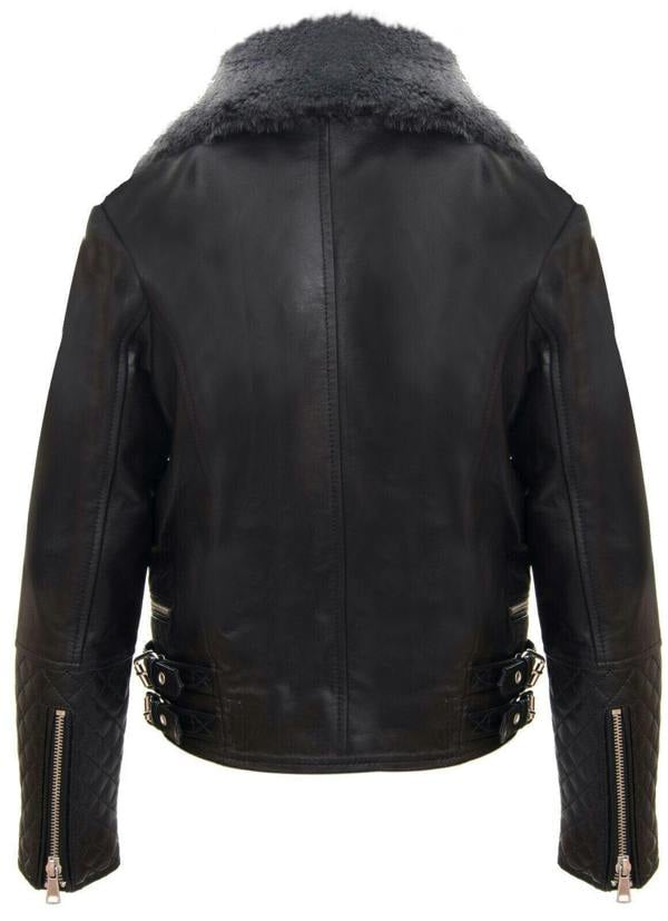 Infinity Leather Kids Jackets Girls 100% Leather Detachable Collar Biker Jackets (3-13 Years)