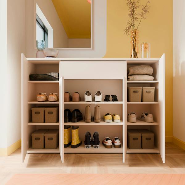Furniture To Go Alice Springs Sideboard with 4 Doors Push-to-Open & 1 Centralised Drawer Push-to-Open in Sand