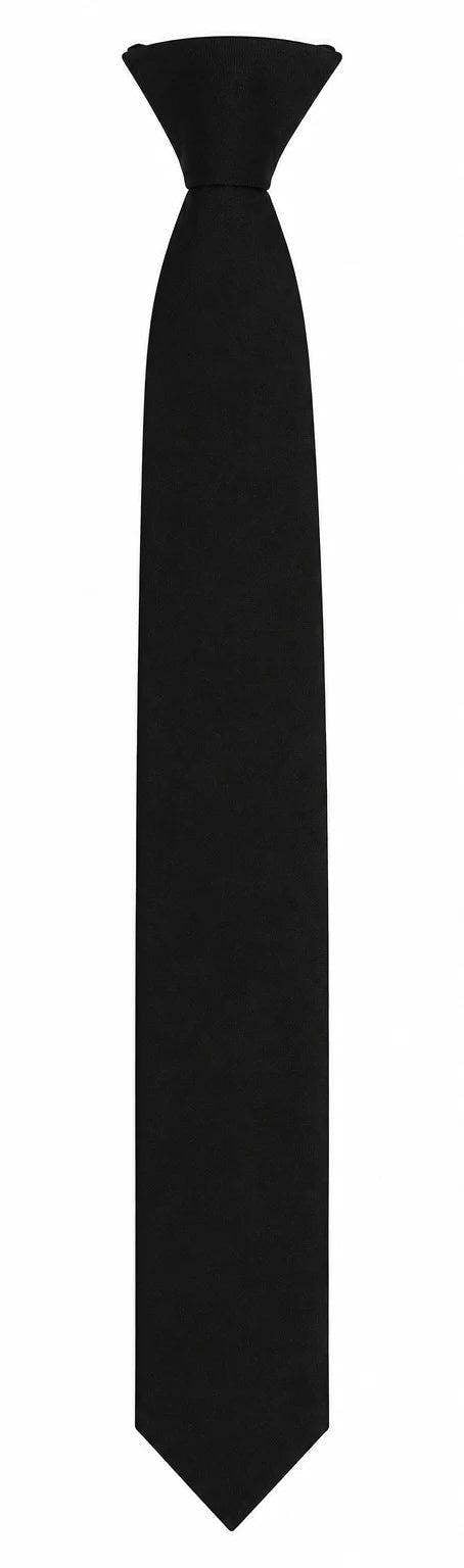 TruClothing Men's Black Clip-On Textured Pre-Tied Necktie