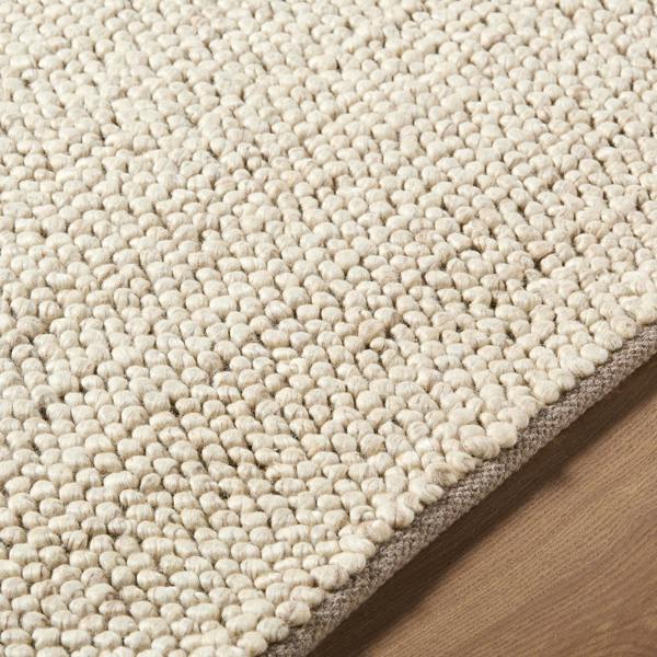 Livabliss Hazar-Hand Woven Ivory Beige Taupe Wool Global Fringe Rug