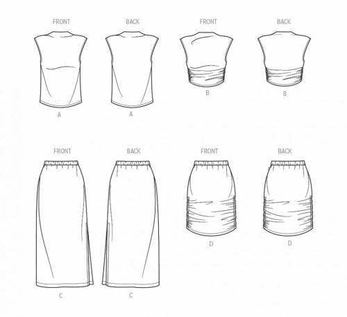 Simplicity Sewing Pattern 9757, Tops, Skirts for Women, A (S-M-L-XL-XXL) - Easy