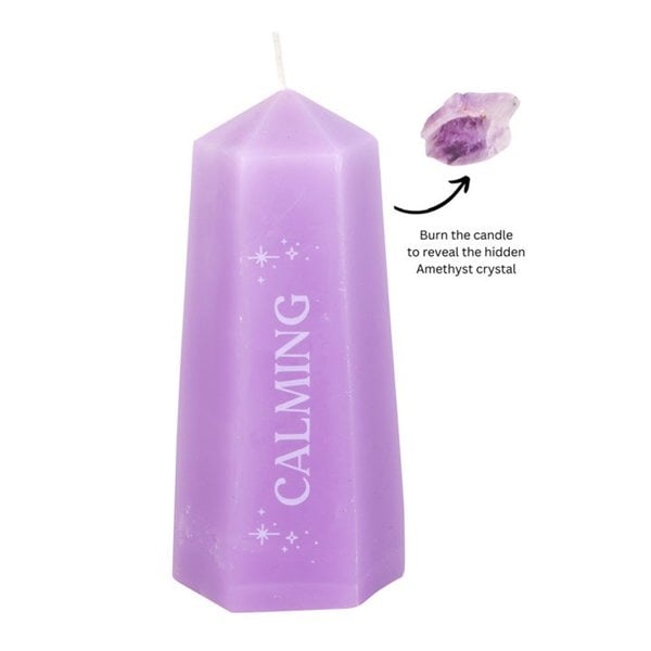 Serano Calming Crystal Candle with Rough Amethyst
