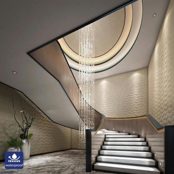 ENER-J Luxury Angular 3D Grid PU Leather Wall Panels - 60x60cms, 10mm Thickness Size 600 x 600 mm (Pack of 4)