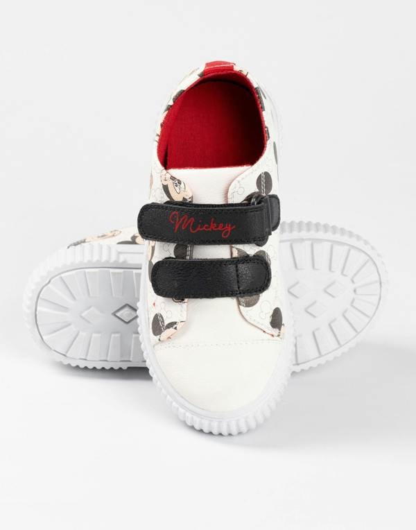 Disney Boys White All Over Print Velcro Trainers