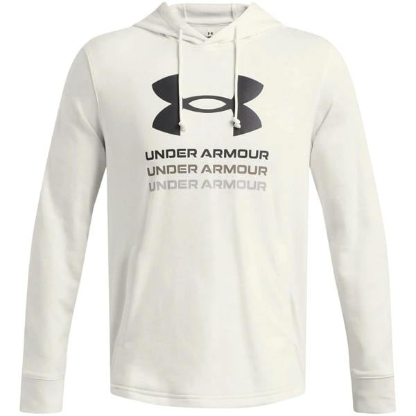 Under Armour Mens Rival Terry Graphic Hoodie - White - 