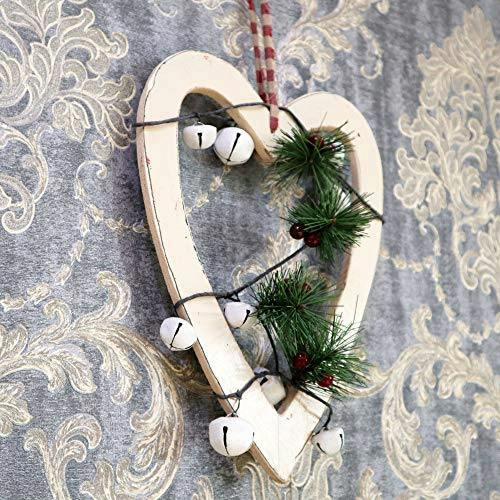 30 cm Wooden Hanging Decoration Heart Shape Cream for Christmas and Seasonal Displays image 6