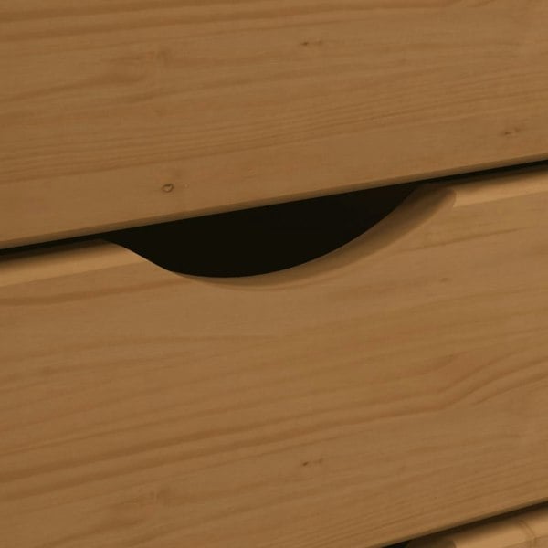 Berkfield Rolling Cabinet with Drawers MOSS Honey Brown Solid Wood Pine