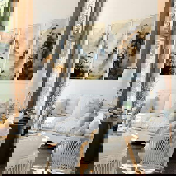 Living Room Wall Decor Modern | Set of 3 Asian Inspired Wall art Prints