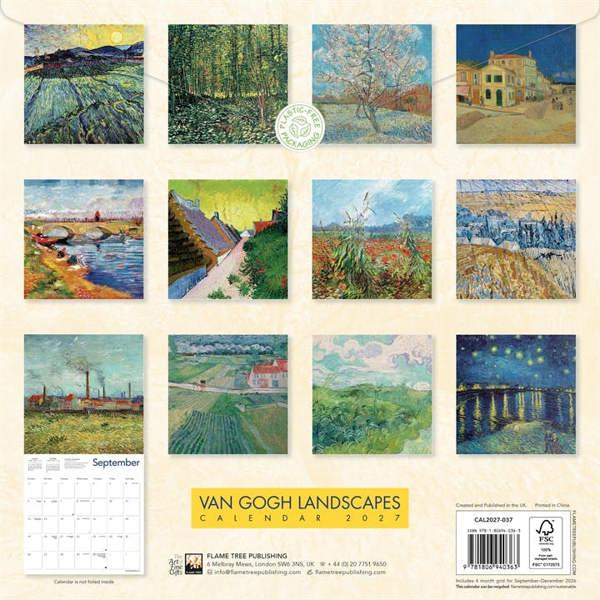 Van Gogh Landscapes Calendar 2027, Wall Calendars, Month To View, Art, Gift