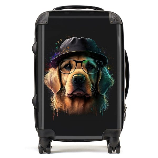 Warren Reed Golden Retriever Dog Splashart Suitcase