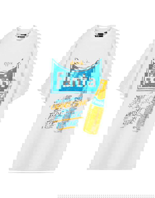 Coca Cola Unisex White Fanta Orange Drink Short Sleeved T-Shirt