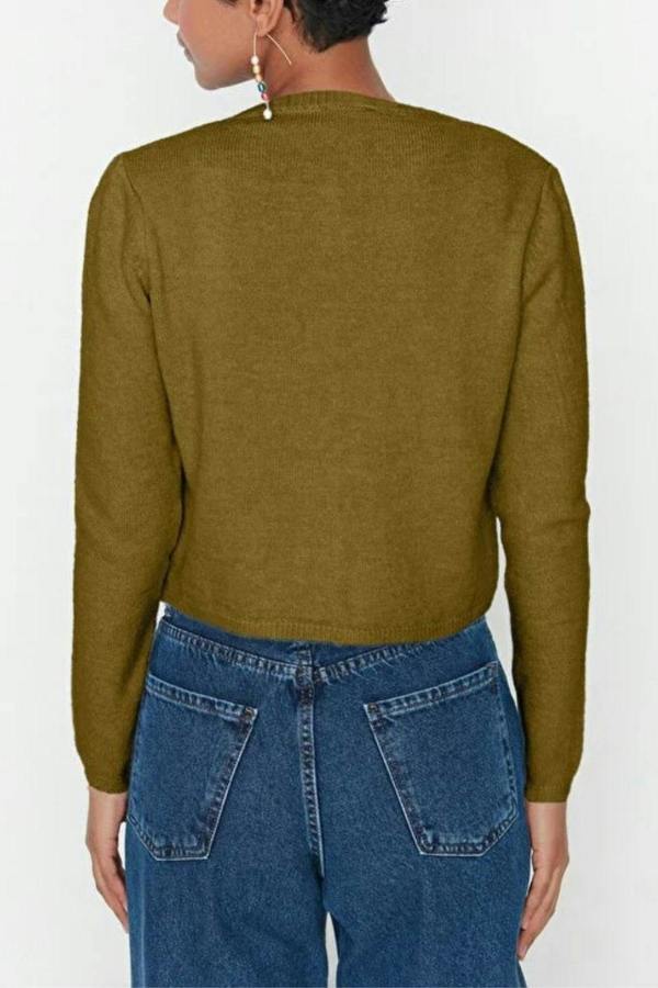 WOVCOR 2-Piece Crop Soft-Textured Knit Blouse-Cardigan Set