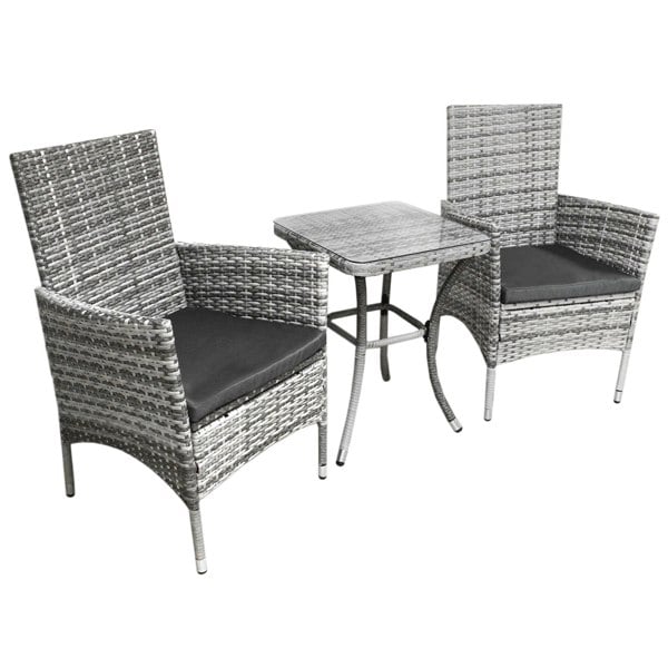 Monstershop Jardí Rattan Bistro Set Light Grey