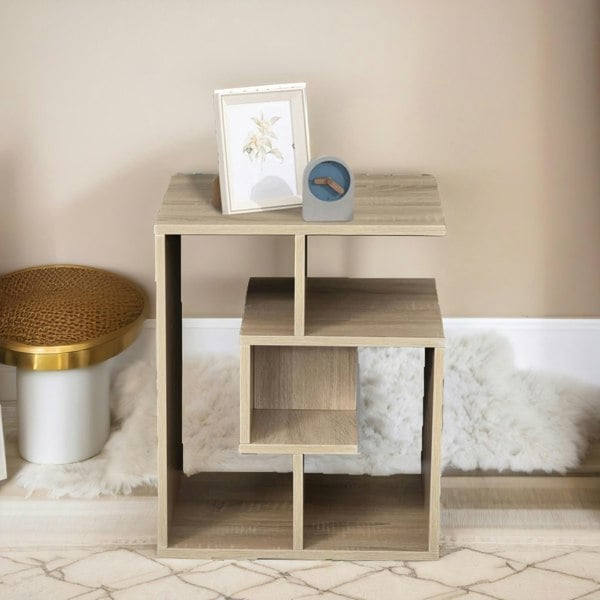 Rafaelo Mobilia 3 Tier Side Table With Open Shelves Oak