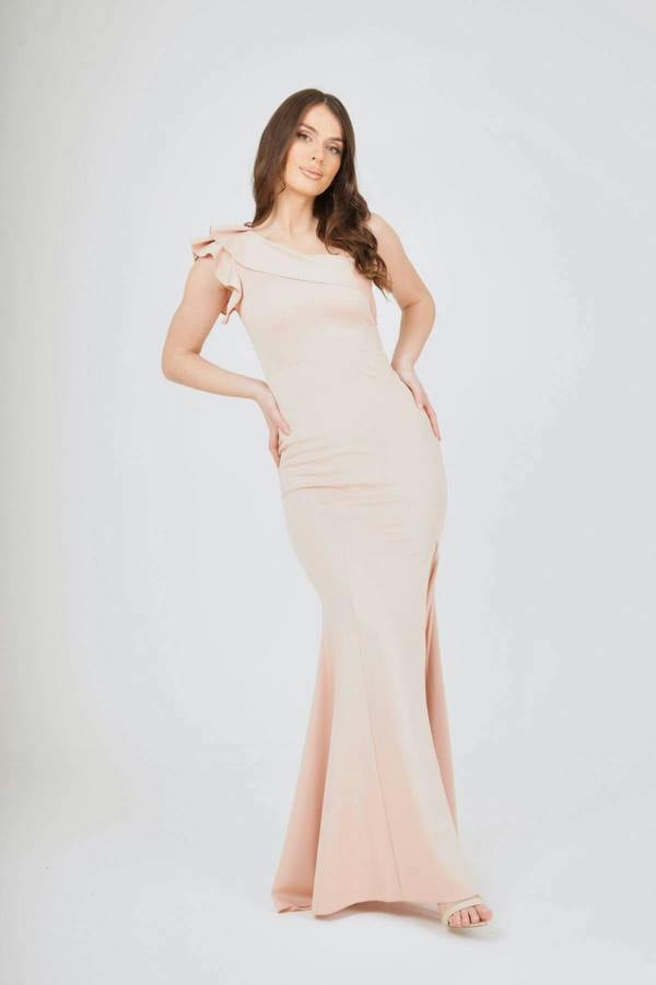 LuvForever Frilled One Shoulder Maxi Dress