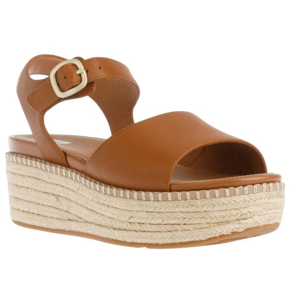 FitFlop Womens/Ladies Eloise Leather Backstrap Wedge Espadrilles - Tan