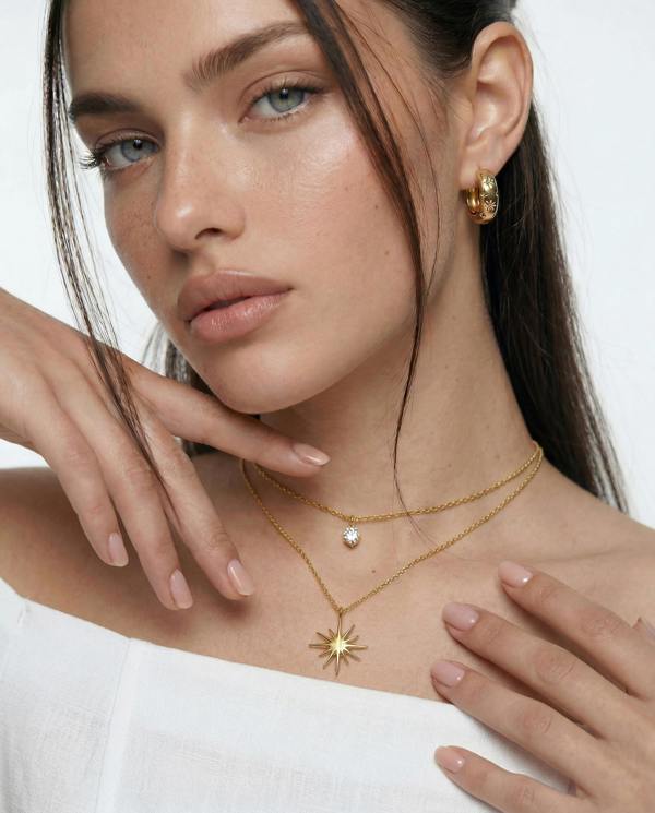 Elk & Bloom Chubby 14k Gold Gemstone Huggie Hoops