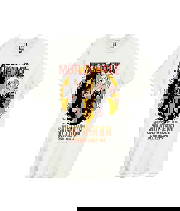 Amplified Clothing Mens White Motley Crue Short Sleeved T-Shirt