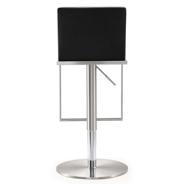 Furniture Edit Amalfi Black Vegan Leather Adjustable Stool