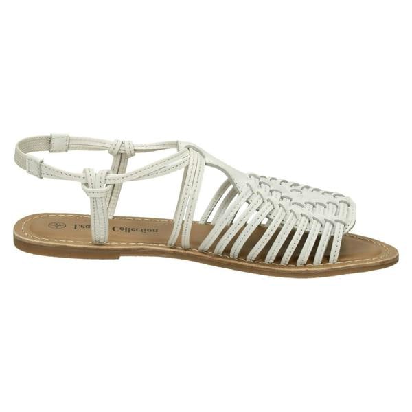 Leather Collection Ladies Leather Collection Flat Strappy Sandals F00159