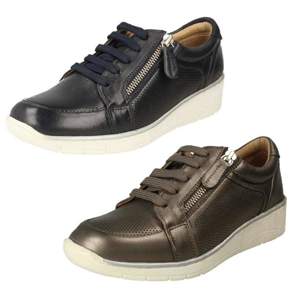 Padders Ladies Padders Side Zip Lace Up Trainers Ivy