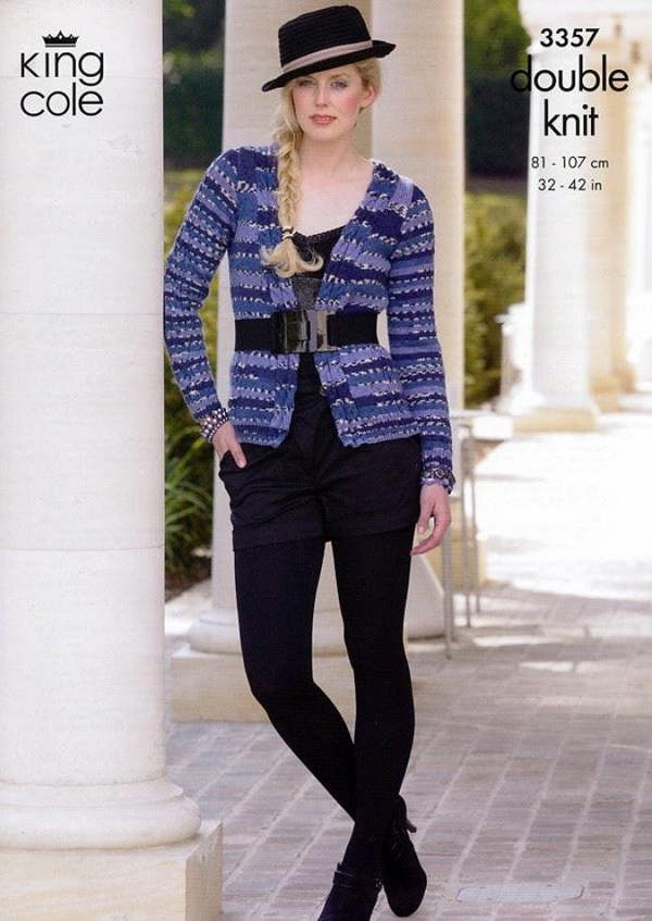 King Cole Merino Knitting Pattern 3357, Waistcoats, Cardigans for Women, 32 - 42 Inches - Intermediate