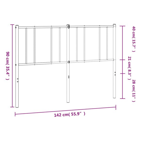 Berkfield Metal Headboard White 135 cm
