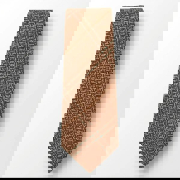 TruClothing Men's Wool Blend Herringbone Plaid Tweed Tie