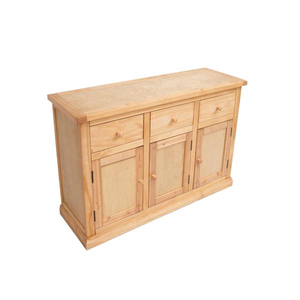 Cabinet Bits Lucca Waxed 3 Drawer 3 Door Sideboard Wood Knob
