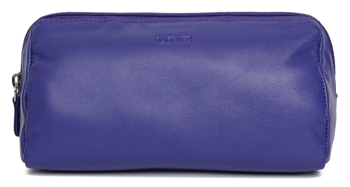 SADDLER MEGAN Leather Zip Top Cosmetic Bag - Large Capacity and Inner Zip Pocket - RFID Protected