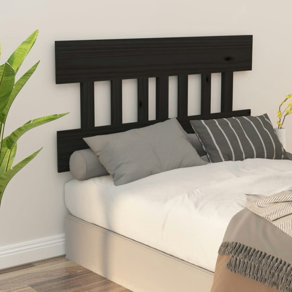Berkfield Bed Headboard Black 203.5x3x81 cm Solid Wood Pine