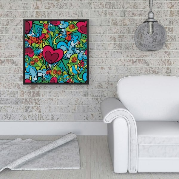 Warren Reed Hippie Psychedelic Pattern Framed Canvas