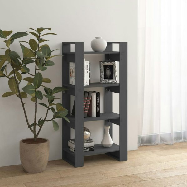 Berkfield Book Cabinet/Room Divider Grey 60x35x125 cm Solid Wood