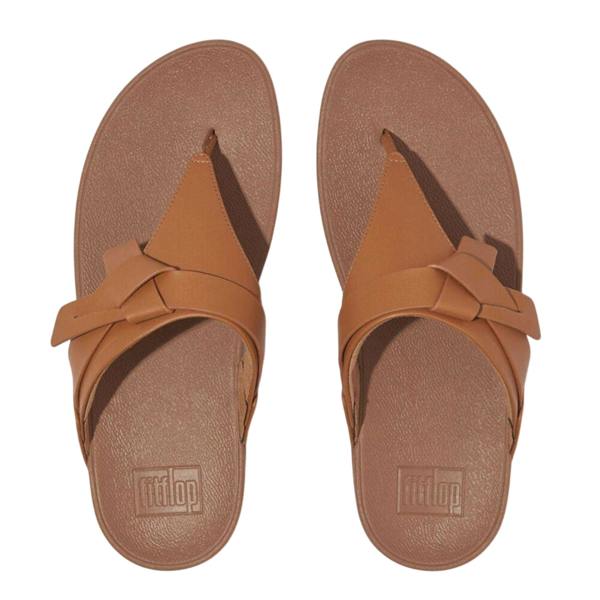 Fit Flop Womens/Ladies Lulu Knotted Leather Sandals - Beige - 